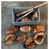 Bats, gloves and footballs