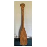Wood boat paddle