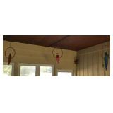 Flock of hanging parrot decor