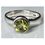 Sterling silver peridot ring