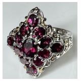 Sterling silver garnet ring
