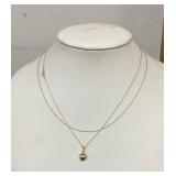 2 fine 14k gold necklaces