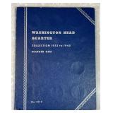 33 Washington silver quarters in collector book