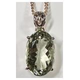 Rose gold over sterling green amethyst necklace