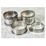4 sterling napkin rings