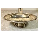 Sterling silver shallow footed bowl