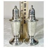 Pair of weighted sterling salt & pepper shakers