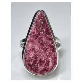 Sterling silver thulite ring