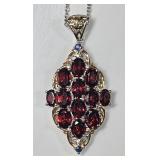 Sterling silver garnet necklace