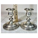 Pair of weighted sterling candle holders