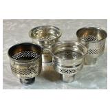 4 sterling silver candle holder inserts