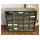 Plastic parts cabinet plus contents