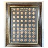 1974 Land of the USA penny collection in frame