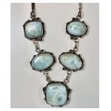 Sterling silver larimar necklace