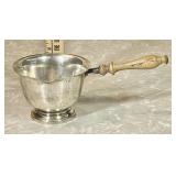 Sterling silver sauce boat with wooden handle