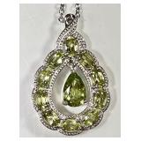 Sterling silver peridot necklace