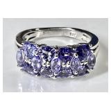 Sterling silver tanzanite ring