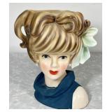 Vintage Relpo 7" lady head vase