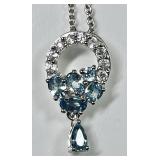 Sterling silver gemstone necklace