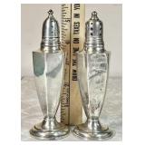 Pair of weighted sterling salt & pepper shakers