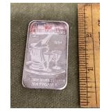 1 troy ounce .999 silver bar