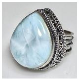 Sterling silver larimar ring