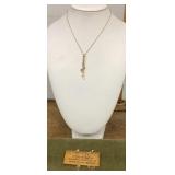 14k gold necklace and earrings set