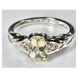 Sterling silver yellow scapolite ring
