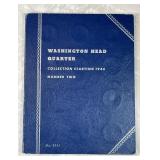 35 Washington silver quarters in collector book