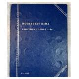 53 Roosevelt silver dimes in collector book