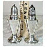 Pair of weighted sterling salt & pepper shakers
