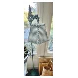 Antique bridge lamp painted green