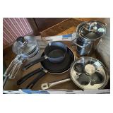 Flat of pots and pans, soft boiled egg cooker
