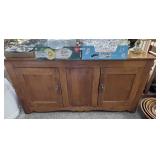 Old wood console cabinet 56" x 18" x 30" tall