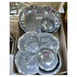 4 pieces of pewter serveware
