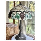 Leaded glass table lamp 33" tall