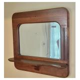 Wall mirror with shelf