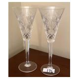 Pair of Waterford toasting flutes 9.5" tall
