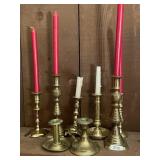 8 brass candleholders