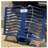 Blue enamel cast iron cookbook stand