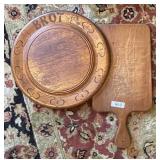 2 primitive wood cutting boards