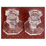 Pair of Baccarat crystal candle holders