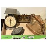 Flat with 2 antique irons, small scale,
