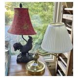 Small brass lamp and chicken lamp