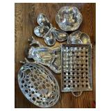 Box of aluminum serving platters, etc.