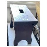 Small wood stool, small tile top table 11x19
