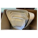 Box of ironstone platters