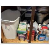 Cleaning supplies under kitchen sink