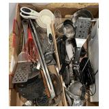 Large flat of kitchen gadgets and measures