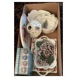 Box with Christmas entertaining decor